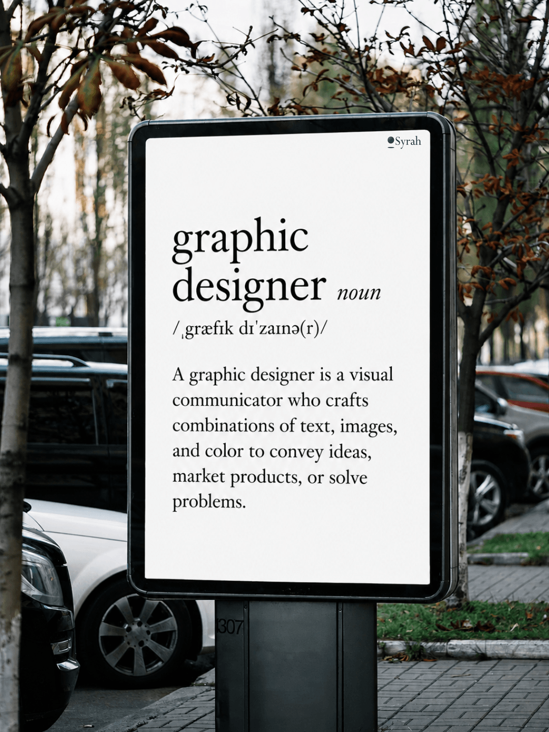 Dictionary-style definition of a graphic designer